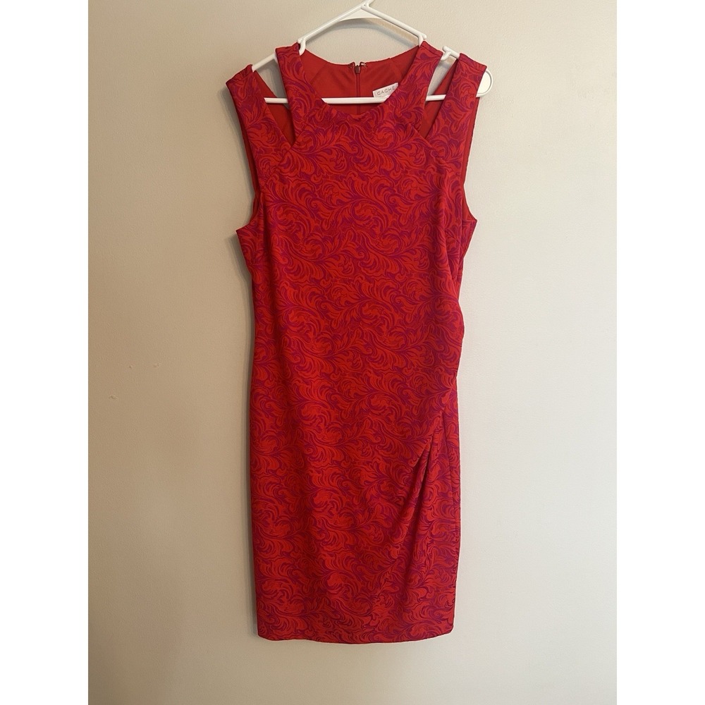 Vtg Cache Mini Dress Women Sz 14 Pink Brocade Y2K HOCO PROM Formal Cocktail